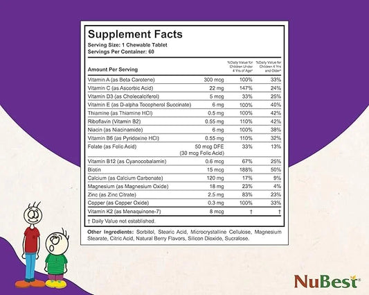 NuBest Tall Kids 2 to 9-60 Chewable 2 Pack