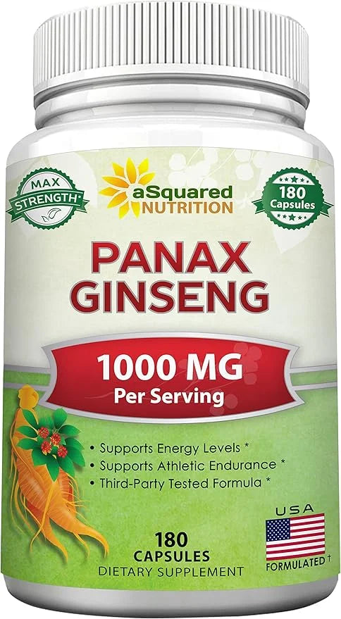 aSquared Nutrition Red Korean Panax Ginseng (1000mg Max 180 Capsules