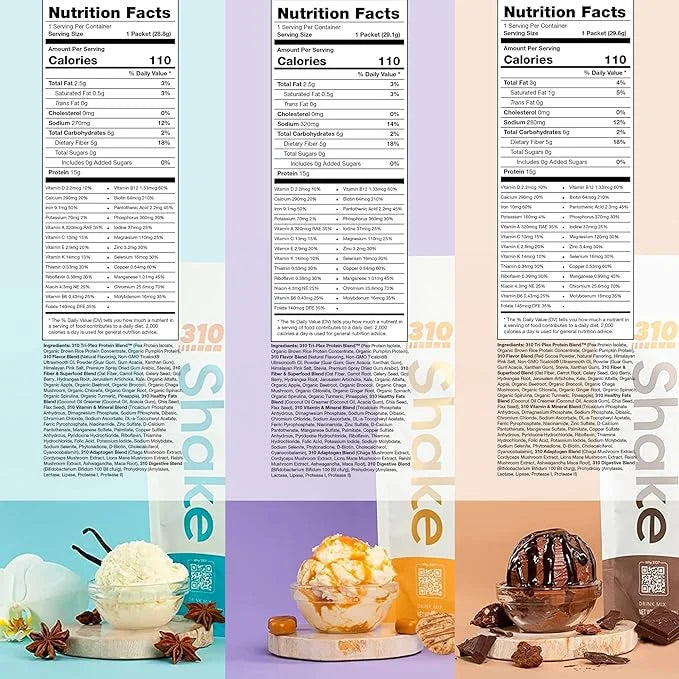 310 Nutrition – All-In-One Meal Replacement Shake Starter Kit - Fiber Rich Vegan Superfood Blend - Natural Sweeteners - Lo...