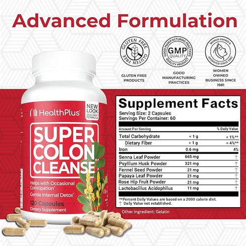Health Plus Super Colon Cleanse 10 120 Capsules