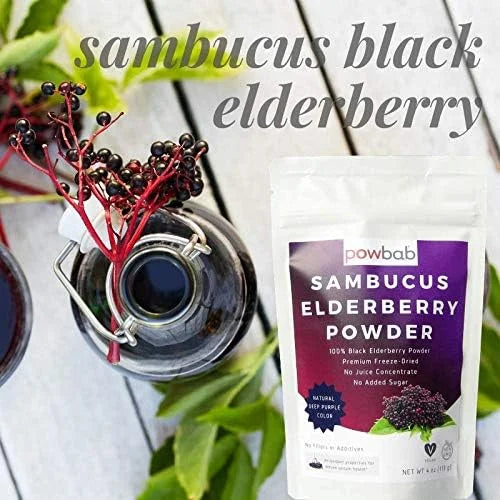Sambucus Elderberry Powder from 100% Freeze-Dried (4 oz).