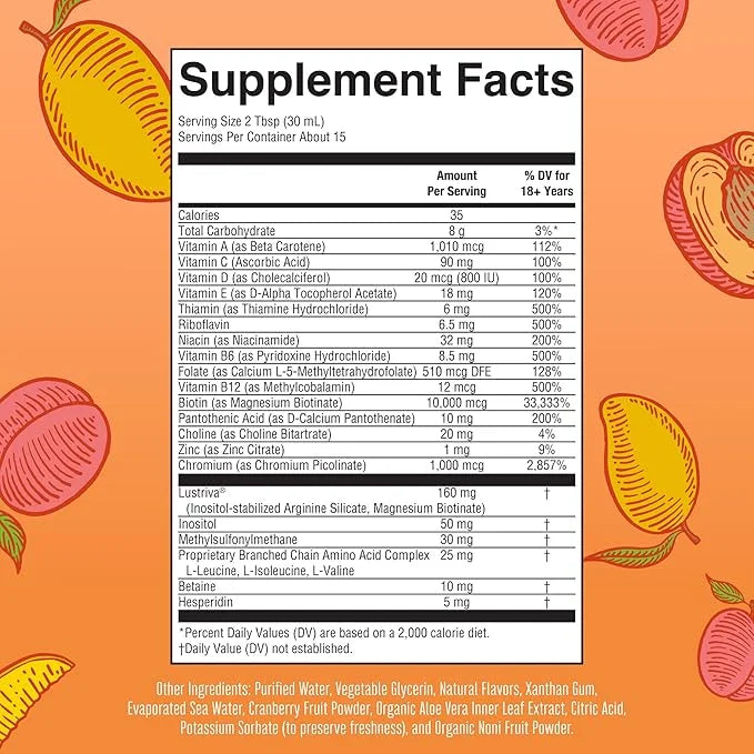 MaryRuth's Liquid Multivitamin + Lustriva® Hair Growth 10000mcg | 18+ | 15.22 Fl