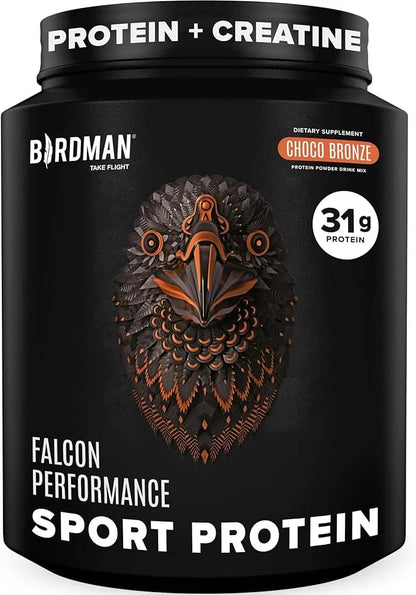 Birdman Falcon Performance Vegan Protein Powder, 31g Protein, 5g Creatine, 5g BCAA, Probiotics, Electrolytes, Pre Workout,...