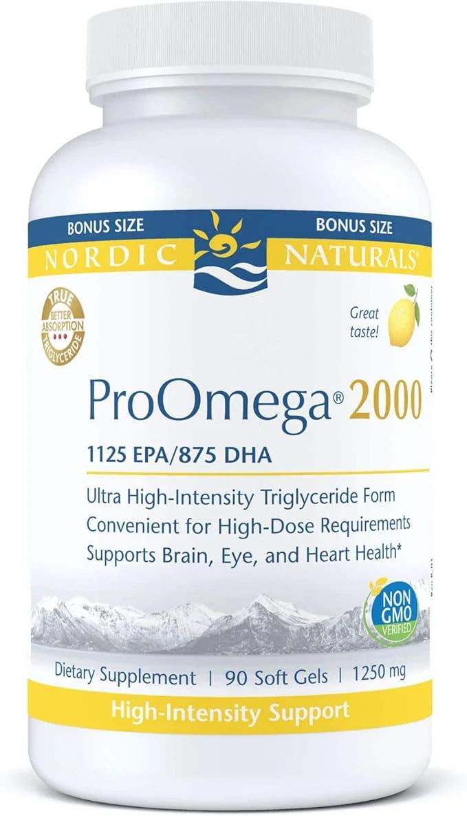 Nordic Naturals ProOmega 2000, Lemon Flavor 90 Soft 2150 mg Omega-3 - 45 Servings