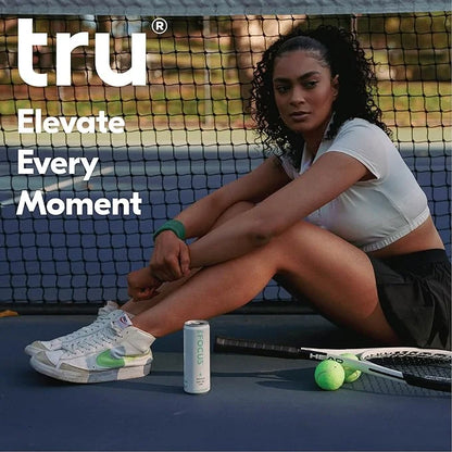Tru Focus Seltzer, Adaptogen Nootropic Drink with Yerba Mate, Apple Flavor, Sparkling Water, 100mg Natural Caffeine, Koshe...