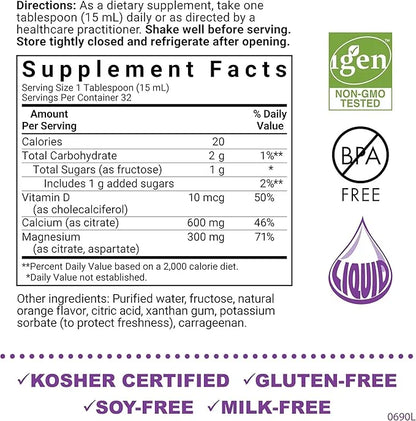 Bluebonnet Nutrition Liquid Calcium Citrate Magnesium Citrate, Vitamin D3, Bone Health, Gluten Free, Soy free, milk free, ...