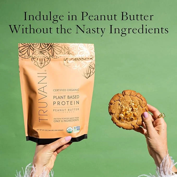 Truvani Vegan Pea Protein Powder | Peanut Butter | 20g Organic Plant Based Protein | 10 Servings | Keto | Gluten & Dairy F...
