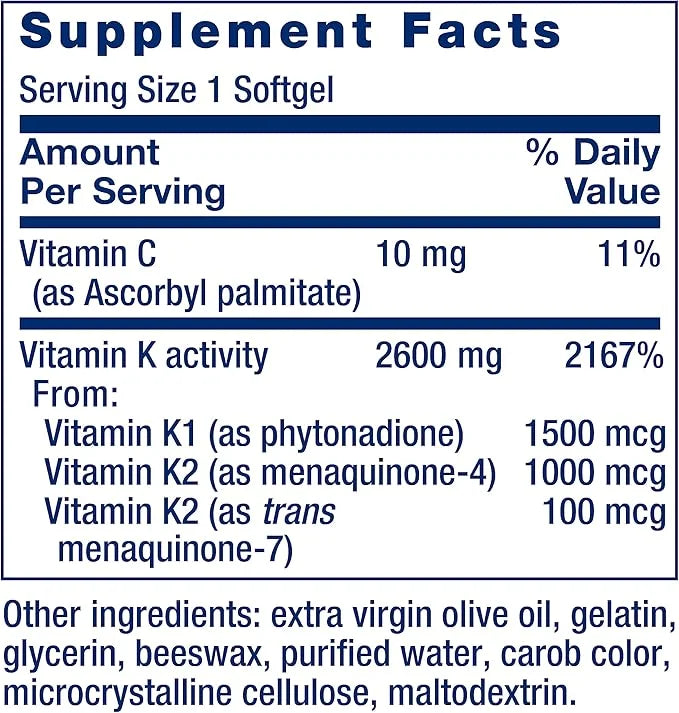Life Extension Super Vitamin E 268mg K1 K2 K2 MK-7 MK-7 MK-4 MK-4 Vitamin 90 Softgels
