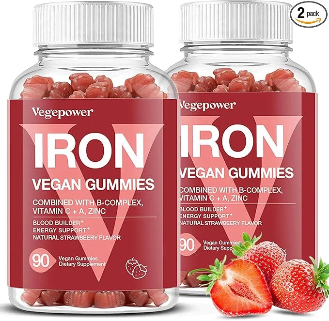 Iron Gummies Supplements for Women & Kids (180 Count,
