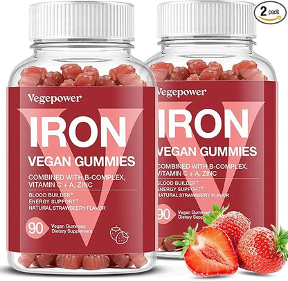 Iron Gummies Supplements for Women & Kids (180 Count,