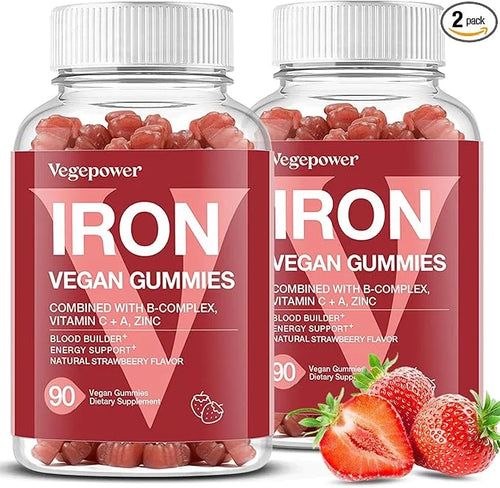 Iron Gummies Supplements for Women & Kids (180 Count,