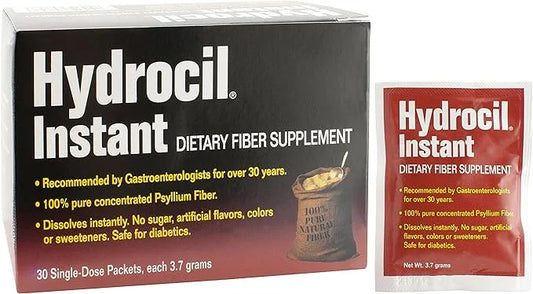 Dietary Fiber Supplement, Psyllium Husk Powder, 30 Single-Dose