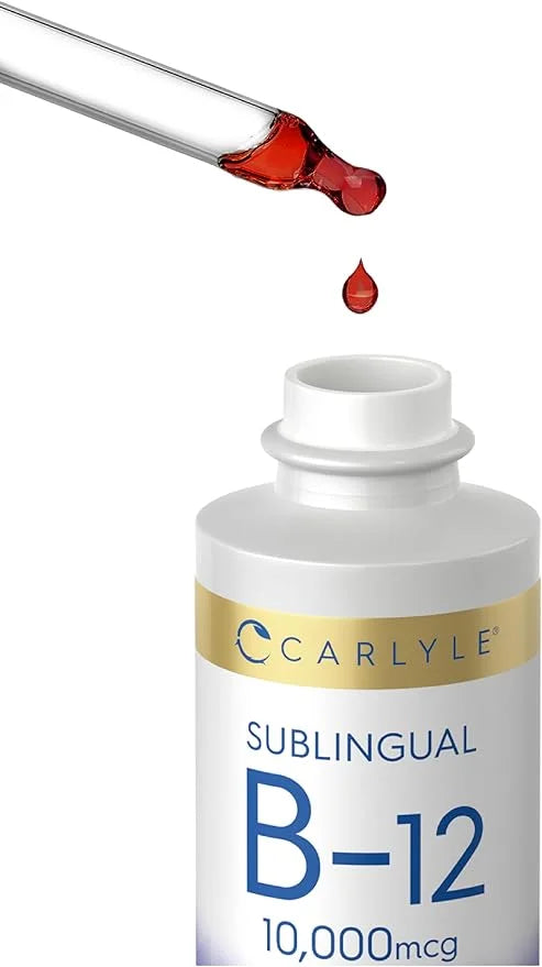 Carlyle Vitamin B12 Sublingual | 10,000mcg | 2 fl oz | Vegetarian, Non-GMO, Gluten Free Liquid Drops - Product Image