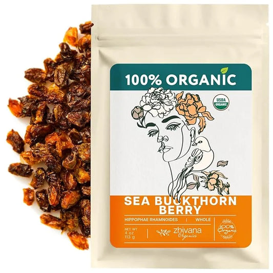 Organic Sea Buckthorn Berry – Sea Buckthorn Tea, Dried Seaberry, Seabuckthorn – Espino Amarillo – Rich in Nutrients Superf...