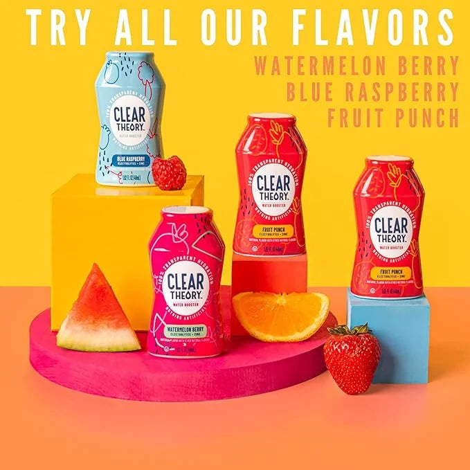 Clear Theory Water Flavoring Drops with Electrolytes, Water Enhancer Liquid Flavored Water Drink Mix, Hydration for Kids, ...