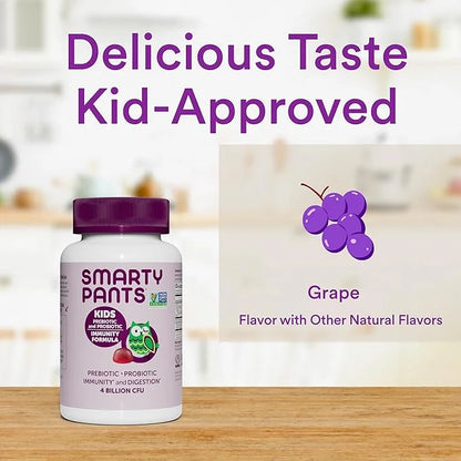SmartyPants Kids Probiotic Immunity Gummies: Prebiotics 60 Count (30 Day