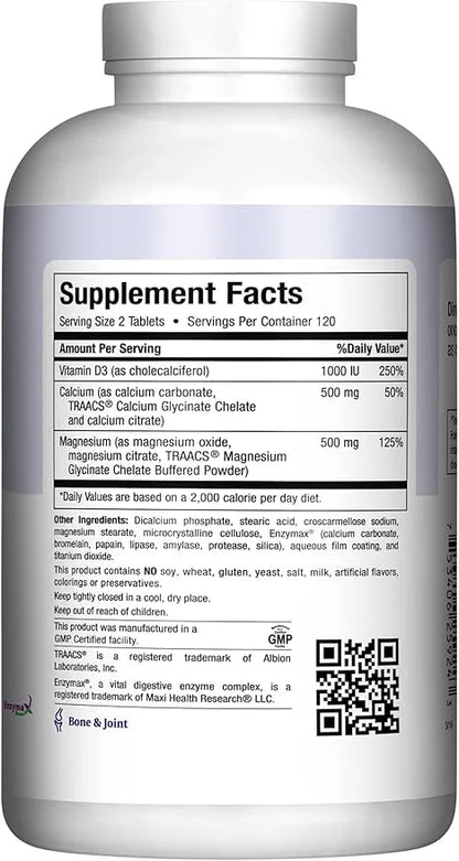 Maxi Health 500 mg Calcium Supplement D3 (1000 (1000 IU) (500 mg) 240 Tablets