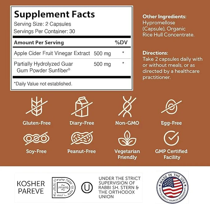 Zahler Apple Cider Vinegar Capsules 60 Count