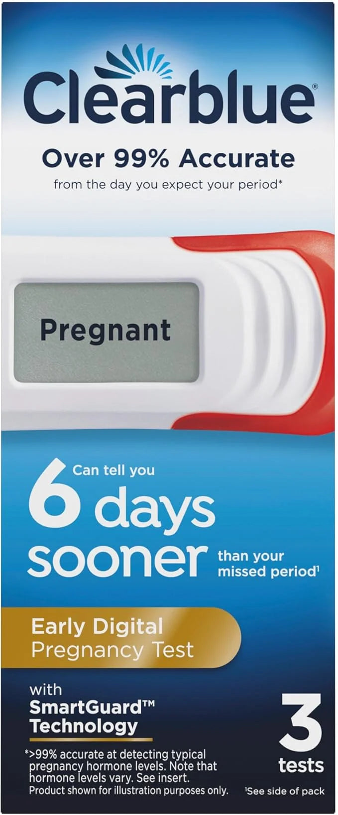 Clearblue Early Digital Pregnancy Test, Early 3 Ct