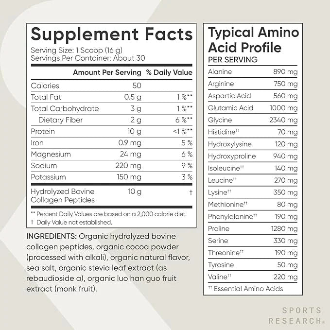 Sports Research® Organic Collagen Powder 30 Servings