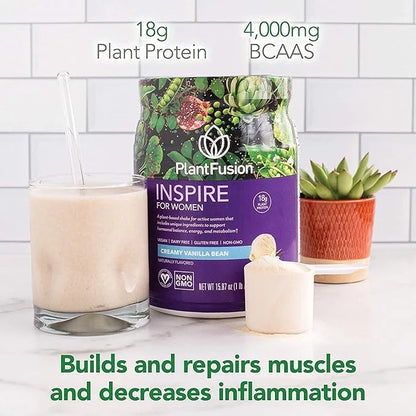 PlantFusion Inspire Plant Protein Powder for Women - Low Carb Protein Powder for Lean Muscle Support - Keto, Gluten Free, ...