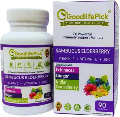 7 in 1 Elderberry with ZINC, 90 ct,
