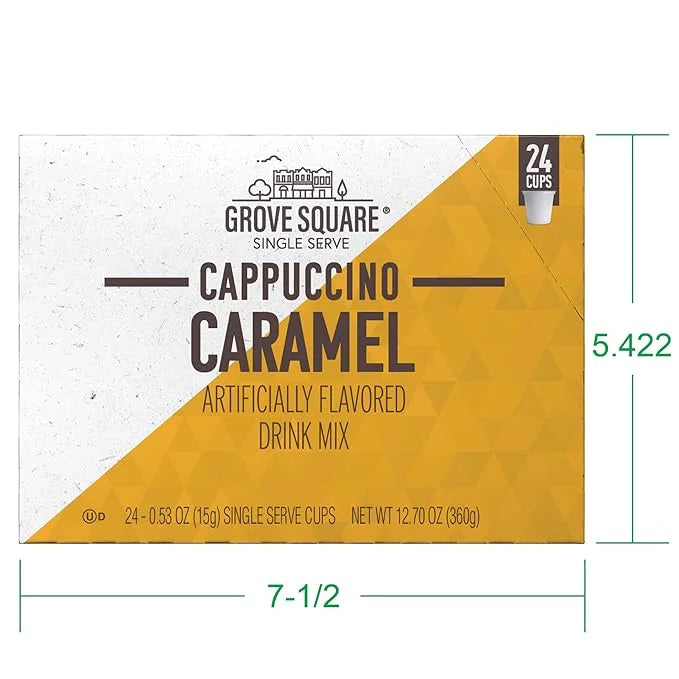 Grove Square Cappuccino Pods, Caramel, Single Serve (Pack of 24) - Product Image