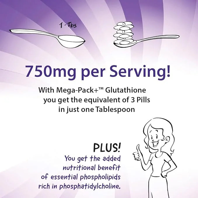 Aurora Nutrascience Mega-Liposomal Liquid Glutathione, Immune System Support, Antioxidant, 750 mg per Serving, 10 Single-S...