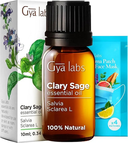 Gya Labs Clary Sage Essential Oil for Diffuser - 0.34 Fl Oz - 100% Pure Natural Clary Sage Oil for Skin, Hair, Aromatherap...