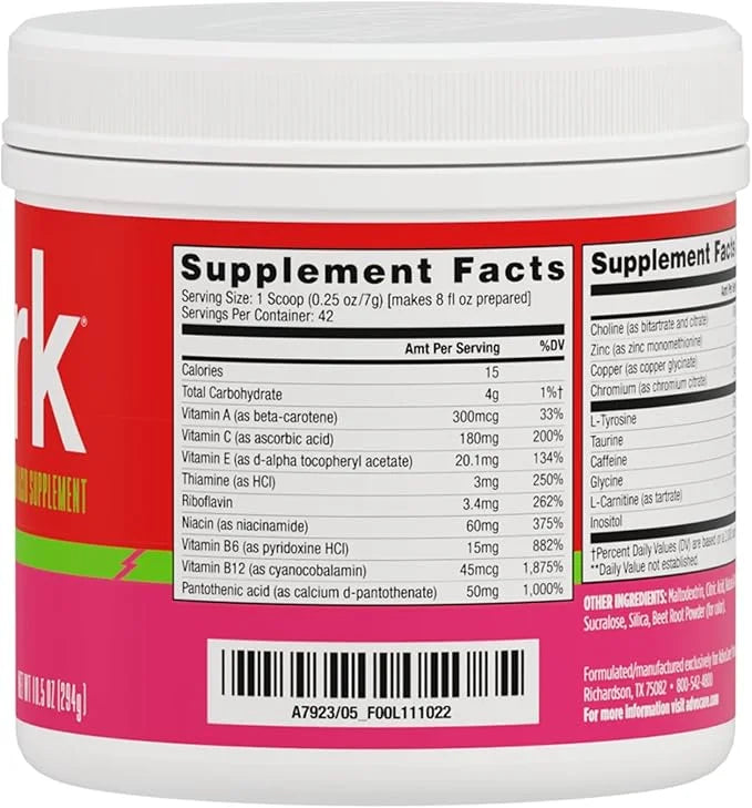AdvoCare Spark Vitamin & Amino Acid Supplement - Focus & Energy Drink Powder Mix with Vitamin A, B-6, C & E - Also Include...