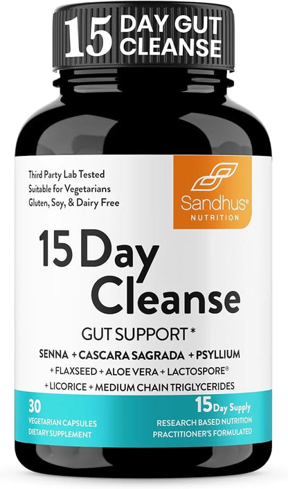 Sandhu's 15 Day Gut Cleanse Colon 30 Capsules Supplement,15 Days