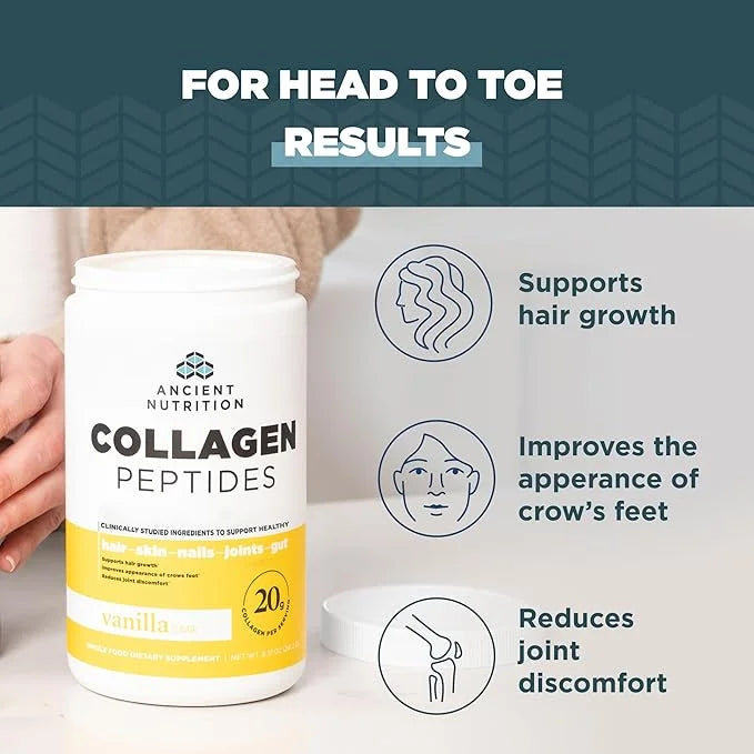 Ancient Nutrition Collagen Peptides, Collagen Peptides 12 Servings, 20g Collagen