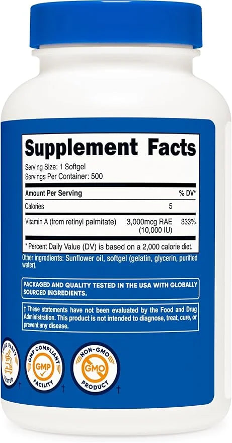 Nutricost Vitamin A 10,000 IU, 500 (2 Bottles)