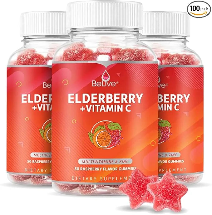 BeLive Elderberry Gummies with Zinc and B12 - 3-Pack