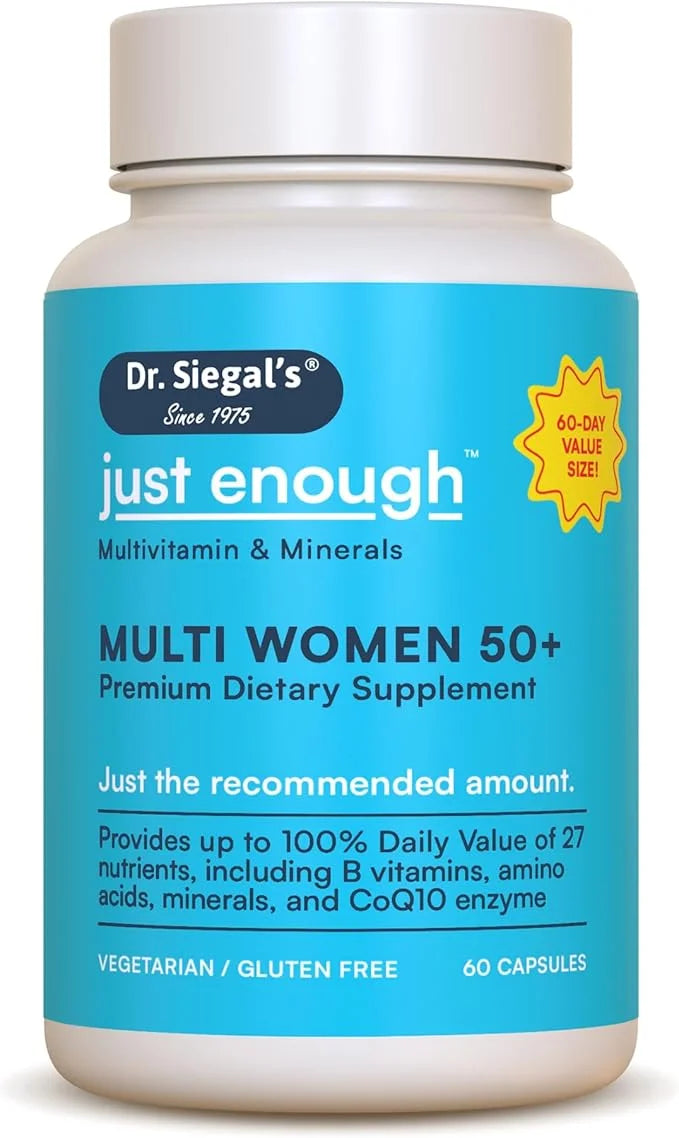 Dr. Siegal's Just Enough Multivitamin and 50 Plus, 60 Capsules, 60 Servings, 50 and