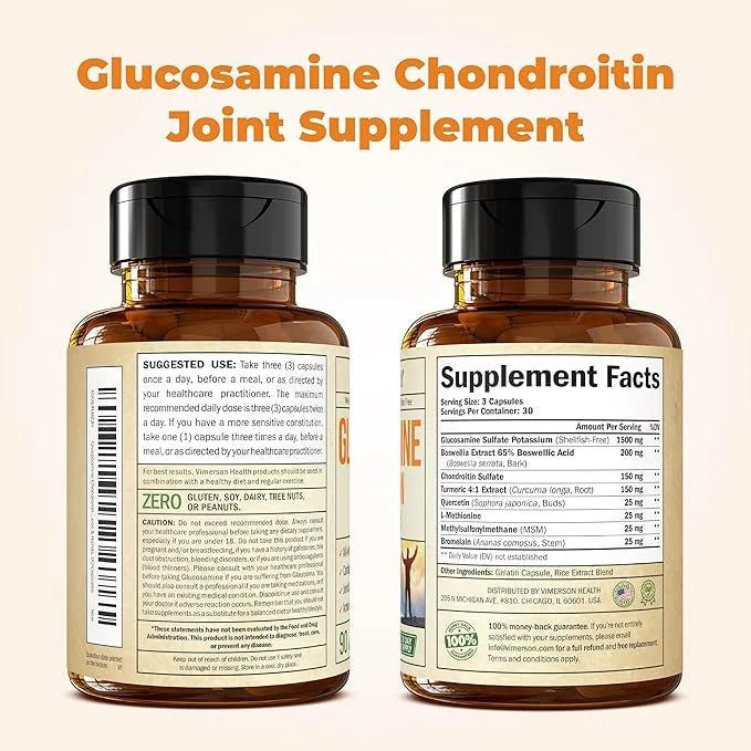 Glucosamine Chondroitin MSM and Turmeric Supplement 1500mg. Used 2 Pack