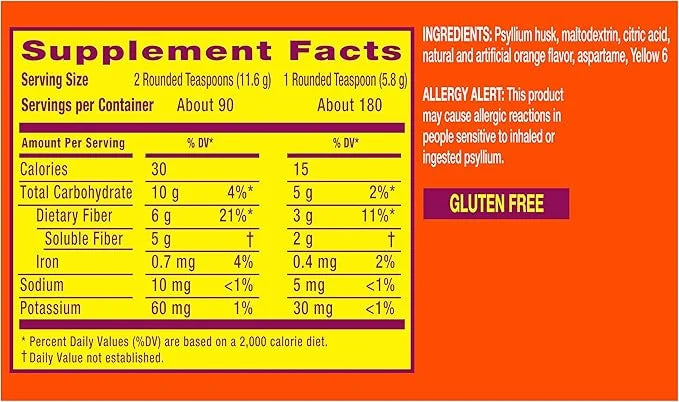 Metamucil 4 in 1 Daily Fiber 180 teaspoons
