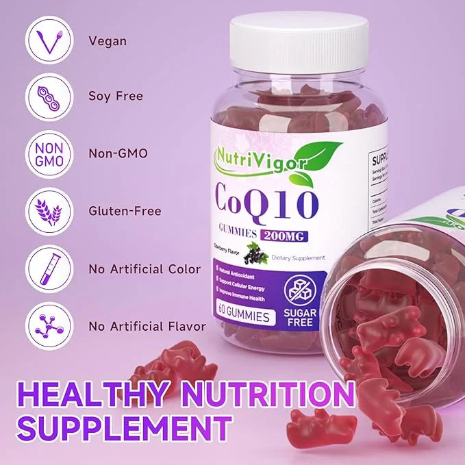 CoQ10 Gummies, Coenzyme Q10 Supplement 200mg, CoQ10 Supplement 120 Count