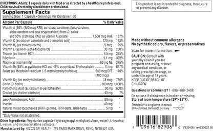 Klaire Labs Multi-Vitamin Complex B6 & B12 (60 (60 Capsules)