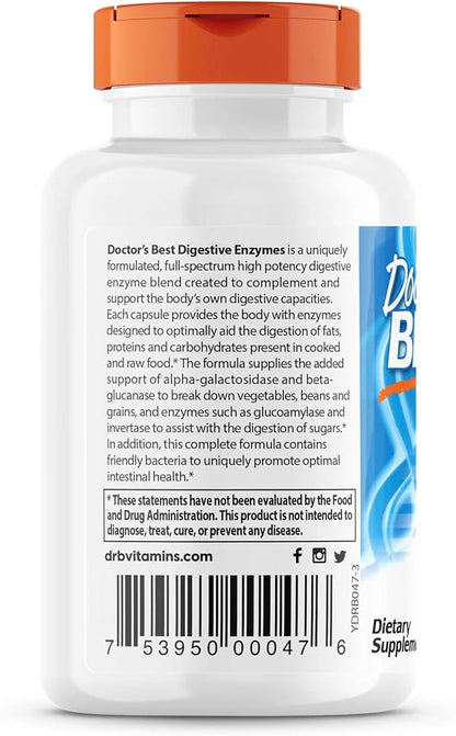 Doctor's Best Digestive Enzymes Non-GMO Vegetarian 90 Veggie