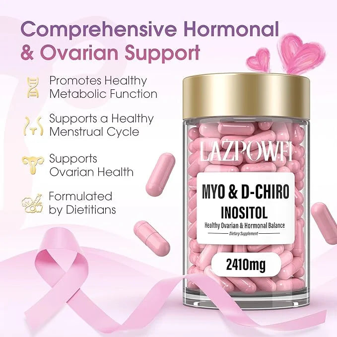 Inositol Supplement - Myo-Inositol and D-Chiro Inositol Plus Chasteberry,Berberine & Ashwagandha - Ideal 40:1 Ratio, Hormo...