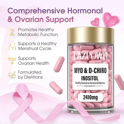 Inositol Supplement - Myo-Inositol and D-Chiro Inositol Plus Chasteberry,Berberine & Ashwagandha - Ideal 40:1 Ratio, Hormo...