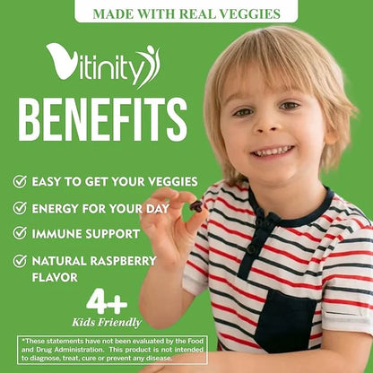 Made with Real Super Veggies Delicious Kids(60 Chews),30 Chews),30 Veggies,Herbs,Fruit (30 Day