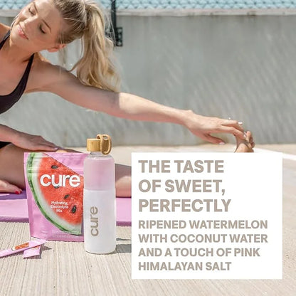 Cure Hydration | Plant-Based Electrolyte Drink Mix | No Added Sugar | FSA & HSA | Dehydration Relief Powder Made with Coco...