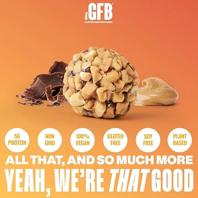 The Gluten Free Brothers Dark Chocolate Peanut Butter Bites - Gluten Free Protein Balls – Non GMO, Soy Free, Vegan – Snack...