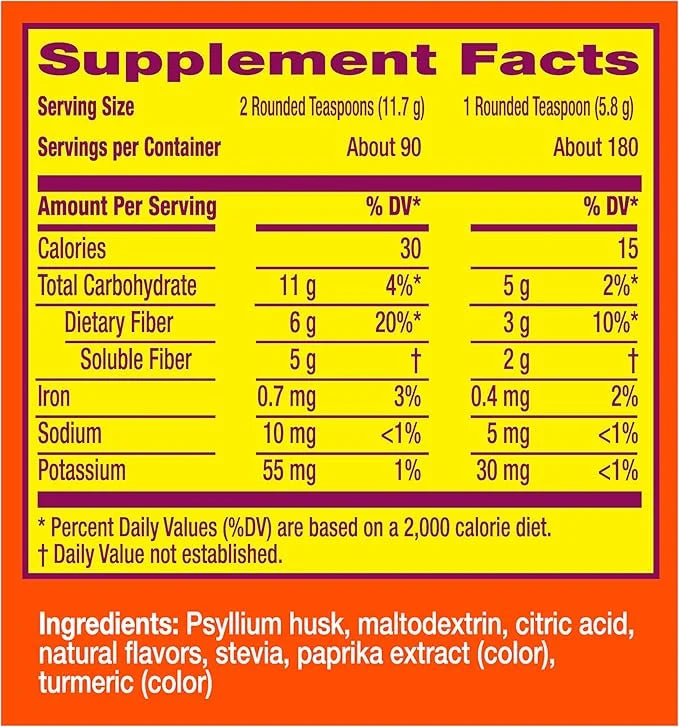 Metamucil Premium Blend, 4-in-1 Fiber Supplement 180 teaspoons