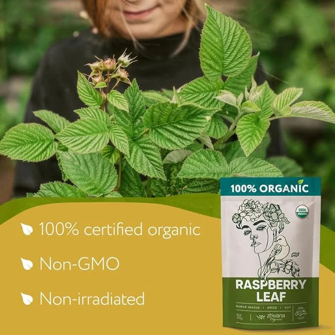 Organic Red Raspberry Leaf Tea – Wild Raspberry Tea for for Pregnancy, Healthy Cycle, Menstrual Cramps – 6oz - Product Image