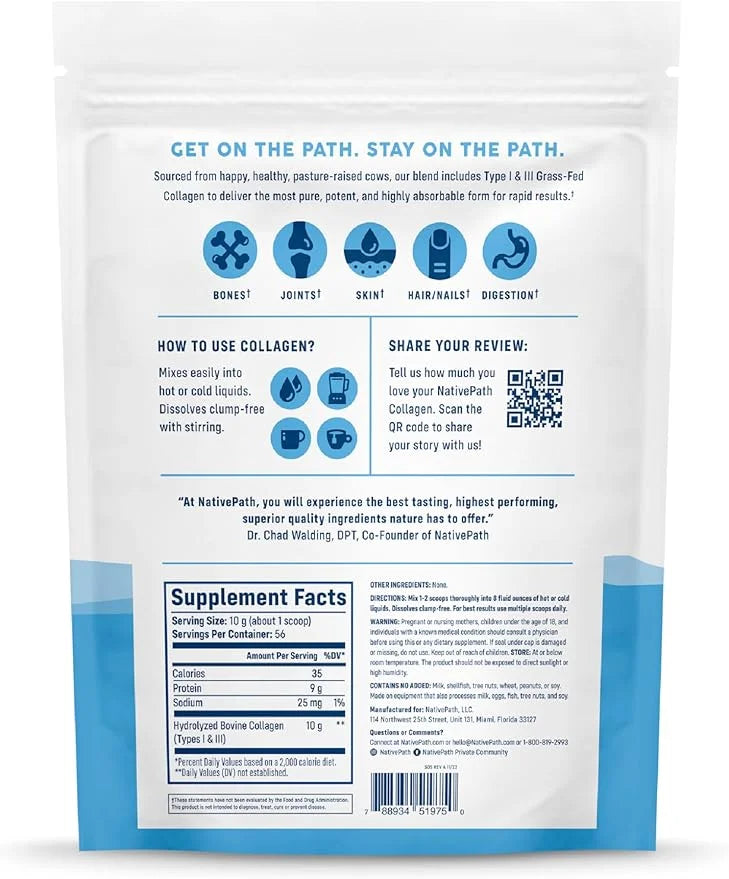 NativePath Collagen Peptides Protein 1 & 3 Collagen 19.8 oz (56 Servings)