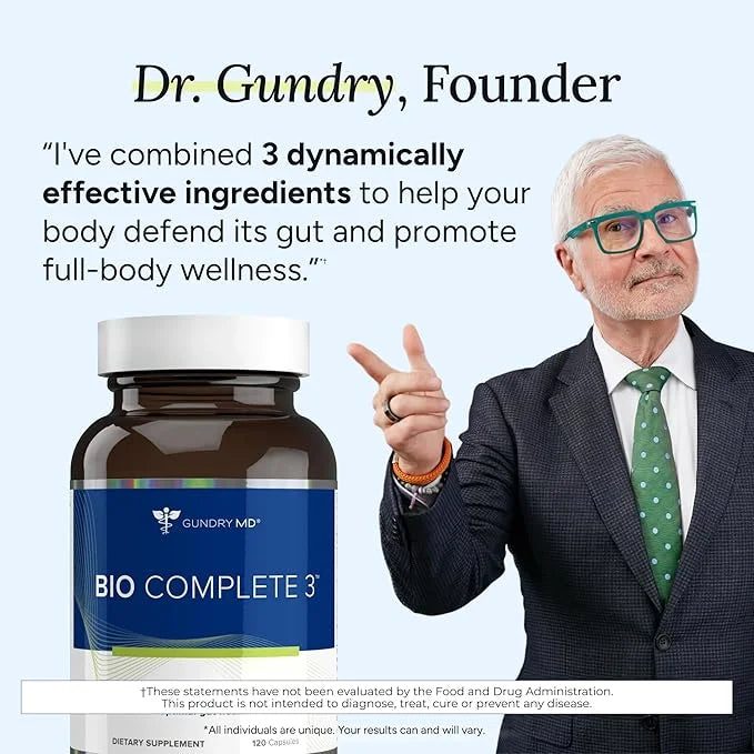 Gundry MD® Bio Complete 3, 3-in-1 Probiotics for Gut Health, Probiotic Supplements for Digestion, Supplement Supporting Bl...