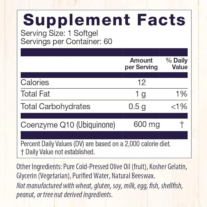 Healthy Origins CoQ10 (Kaneka Q10), 600 mg 60 Softgels